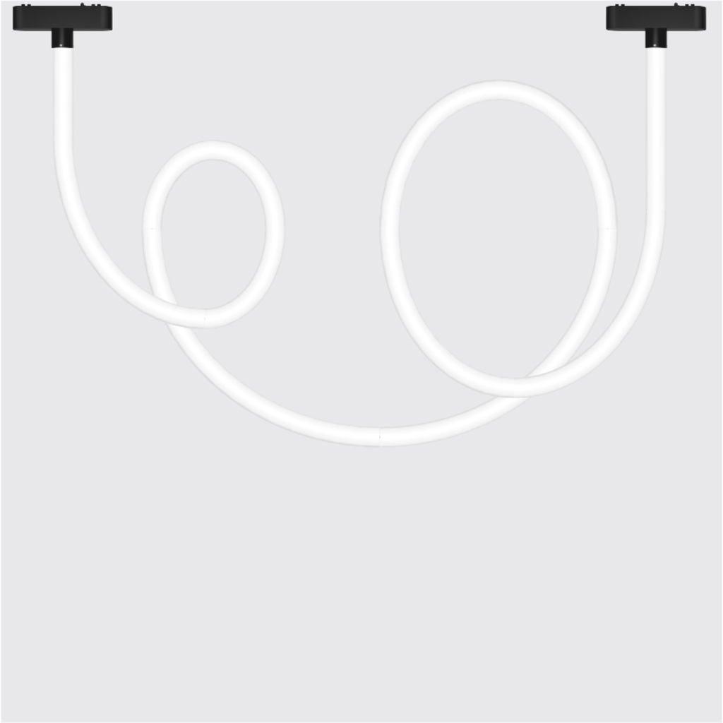 TUBO FLEXIBLE DIFUSO NEGRO PARA RIEL MAGNETICO SKYLINE 2000MM MACROLED, DC48V, 20W, 2700K, 360°, RA>90