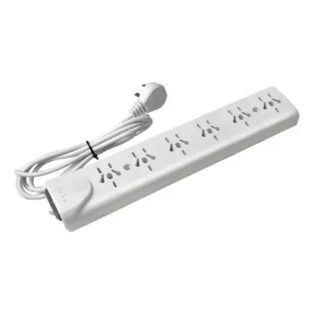 MULTIPLE 6 TOMAS C/INTERRUPTOR Y CABLE 1,40 MTS