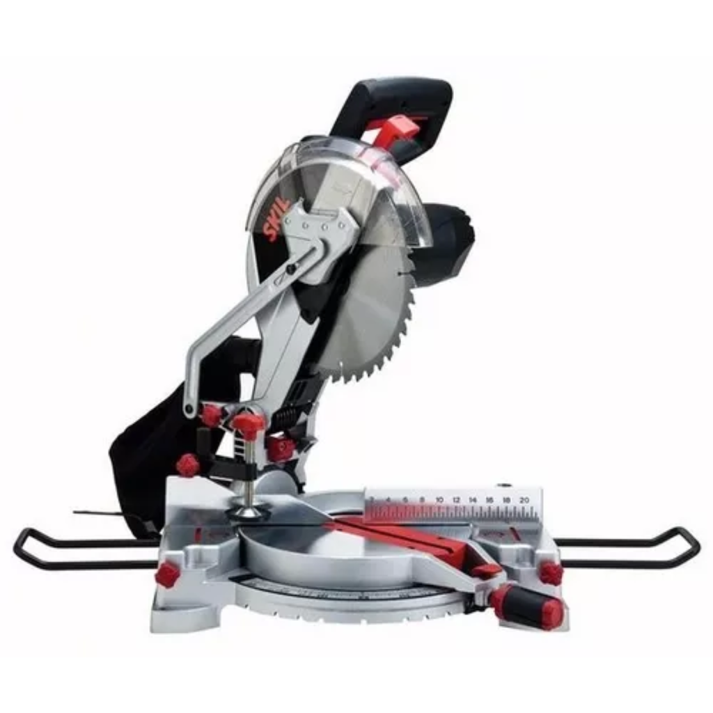 Sierra Ingletadora de mesa. Potencia: 1800 W. Velocidad: 4500 RPM. Tamaño de disco: 254mm (10"). Eje: 25.4mm(1") . Peso 15Kg. Inclinación: 0º-45º. Mesa expansible y guía laser. Accesorios: 1disco de corte de madera, llave de cambio de disco, saco colector de polvo. (IVA 10,5%)