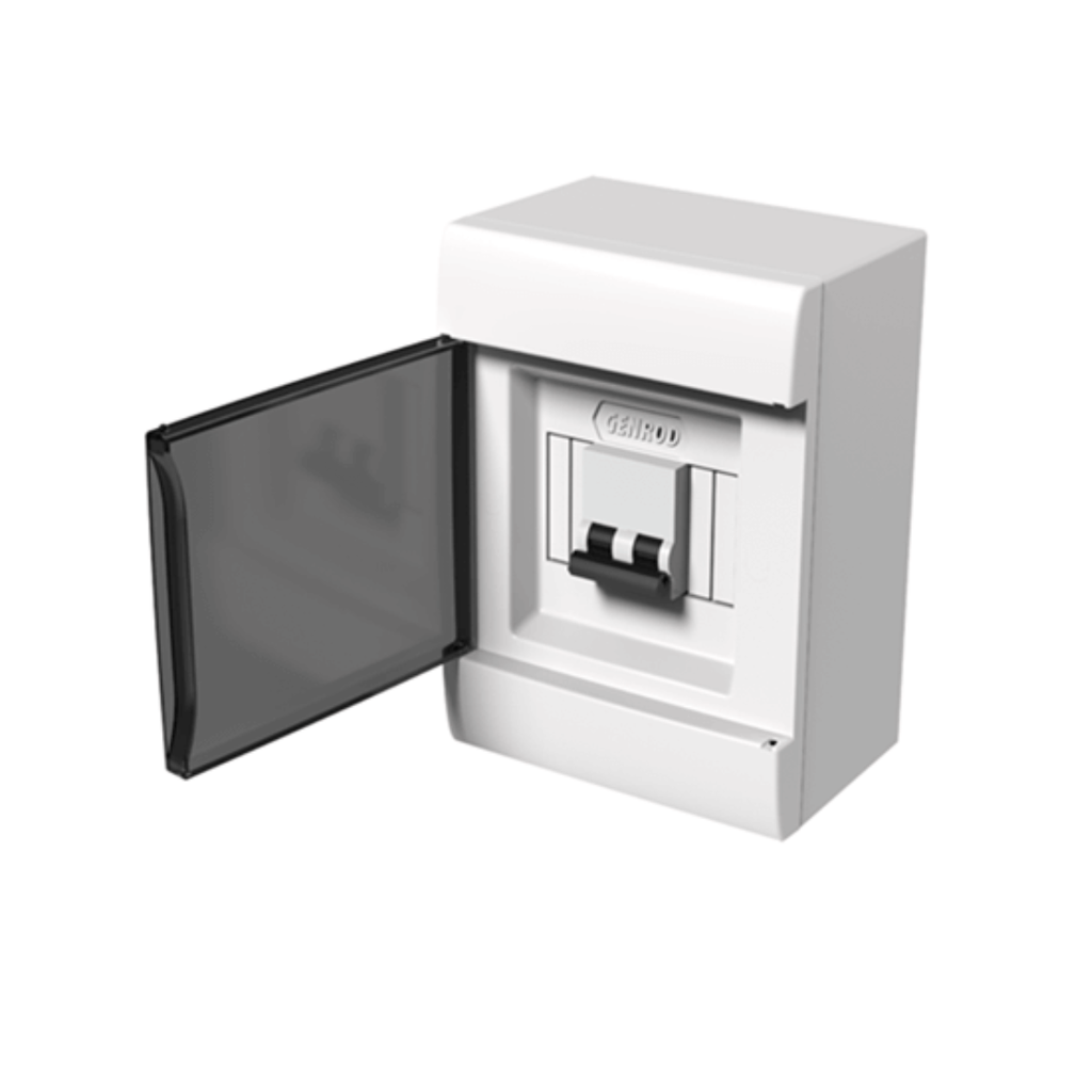 Caja ext. TM 2 bocas c/tapa fumé - Gris