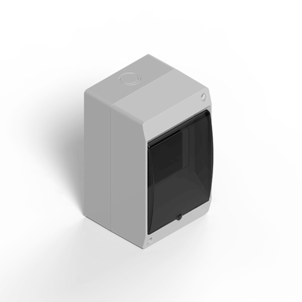 Caja ext. TM 4 bocas c/tapa fumé - Gris