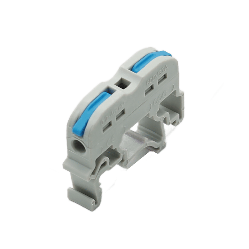 TERMINAL DE CONEXIÓN RAPIDA PARA RIEL DIN - 1 ENTRADA / 1 SALIDA - AZUL