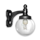 Aplique globo 10x18, con ménsula curva polipropileno color negro