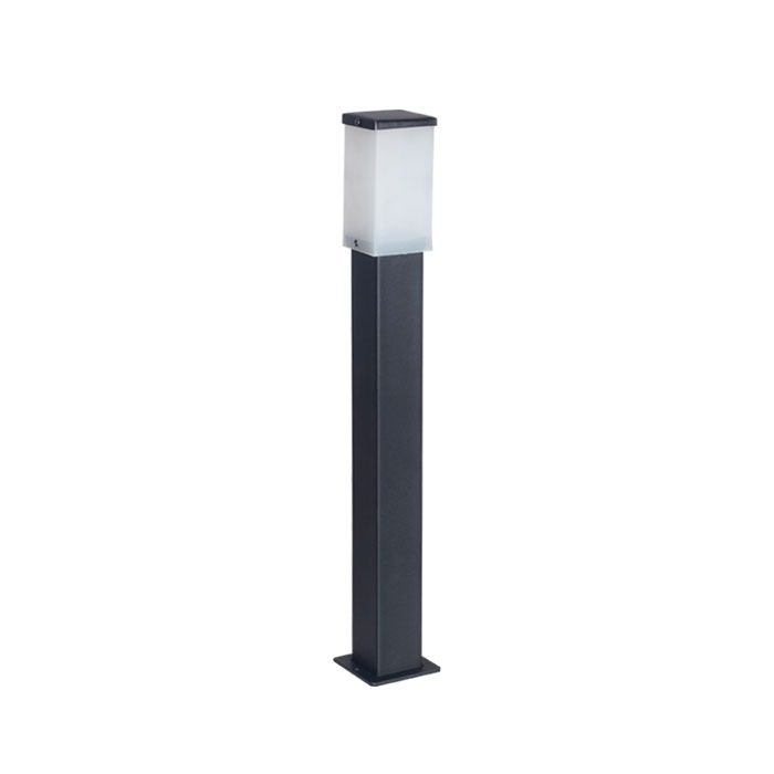 Farola con difusor de polipropileno opal H 630 mm Caño 60 mm x 60 mm x 1,2 mm negra