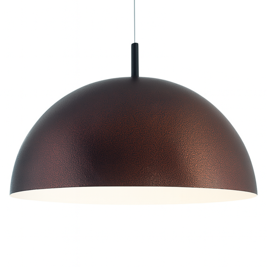 Colgante media esfera, ø 550 mm Alma de acero cobre-blanco