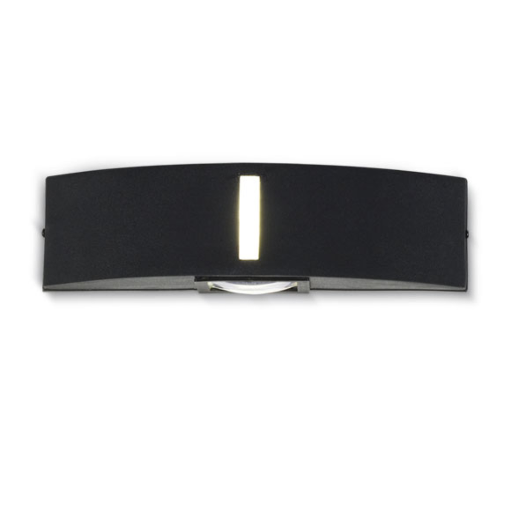 Aplique bidireccional vidrio plano x 2 - E27 Led negro