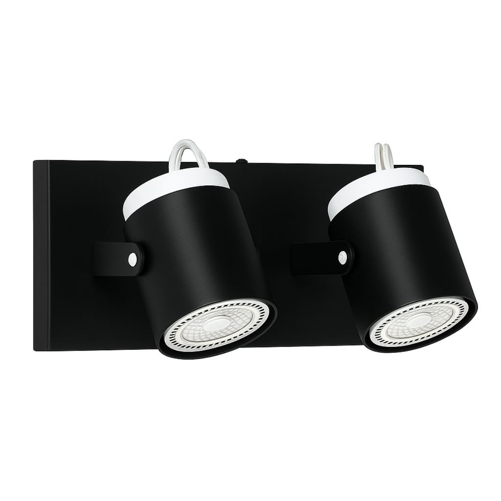 Spot 2 luz para lampara GU10 dicro Led negro-blanco