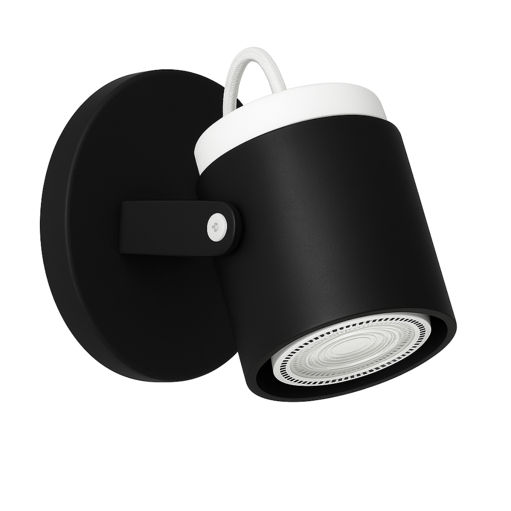 Spot 1 luz para lampara GU10 dicro Led negro-blanco