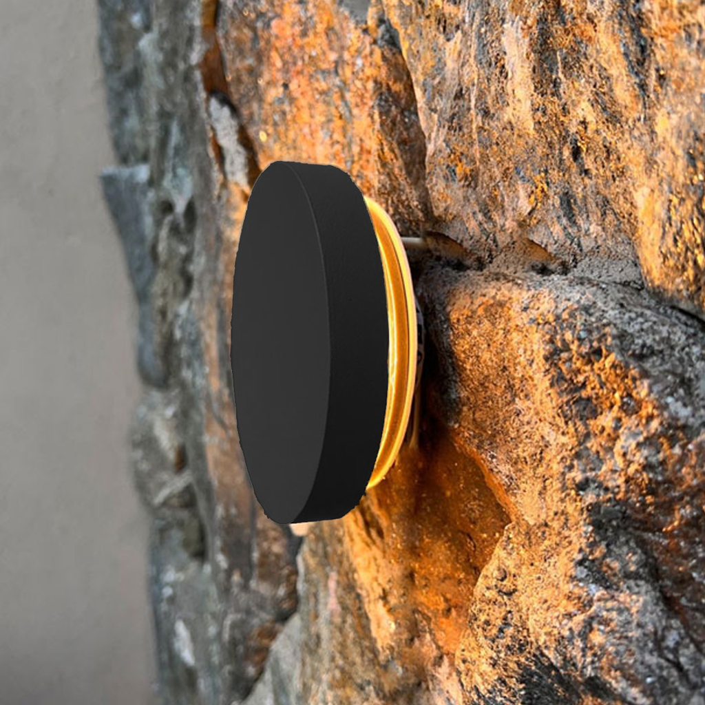 APLIQUE PARED REDONDO 2xG4 Alum ACRILICO TRANS. Negro