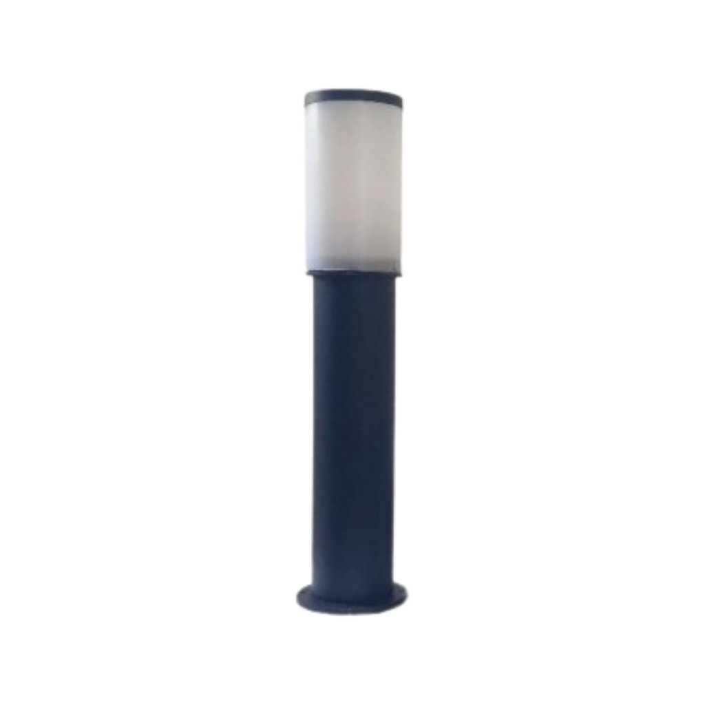 CAMINERO 60 CM DE ALTO BASE DE ALUMINIO CABEZAL POLIETILENO - CAÑO DE 1,6MM DE ESPESOR REDONDO - P / LAMPARA E27 NEGRO