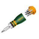 Kit de destornillador cricket 8 en 1 - Acero CR-V - 1 mango cricket + 7 puntas de destornillador de 1/4" x 25mm: SL5-SL6-PH0-PH1-PH2-T10-T20