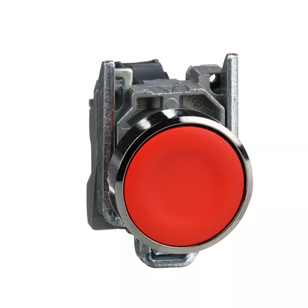 PULSADOR PLASTICO RASANTE ROJO (1 NORMAL CERRADO)