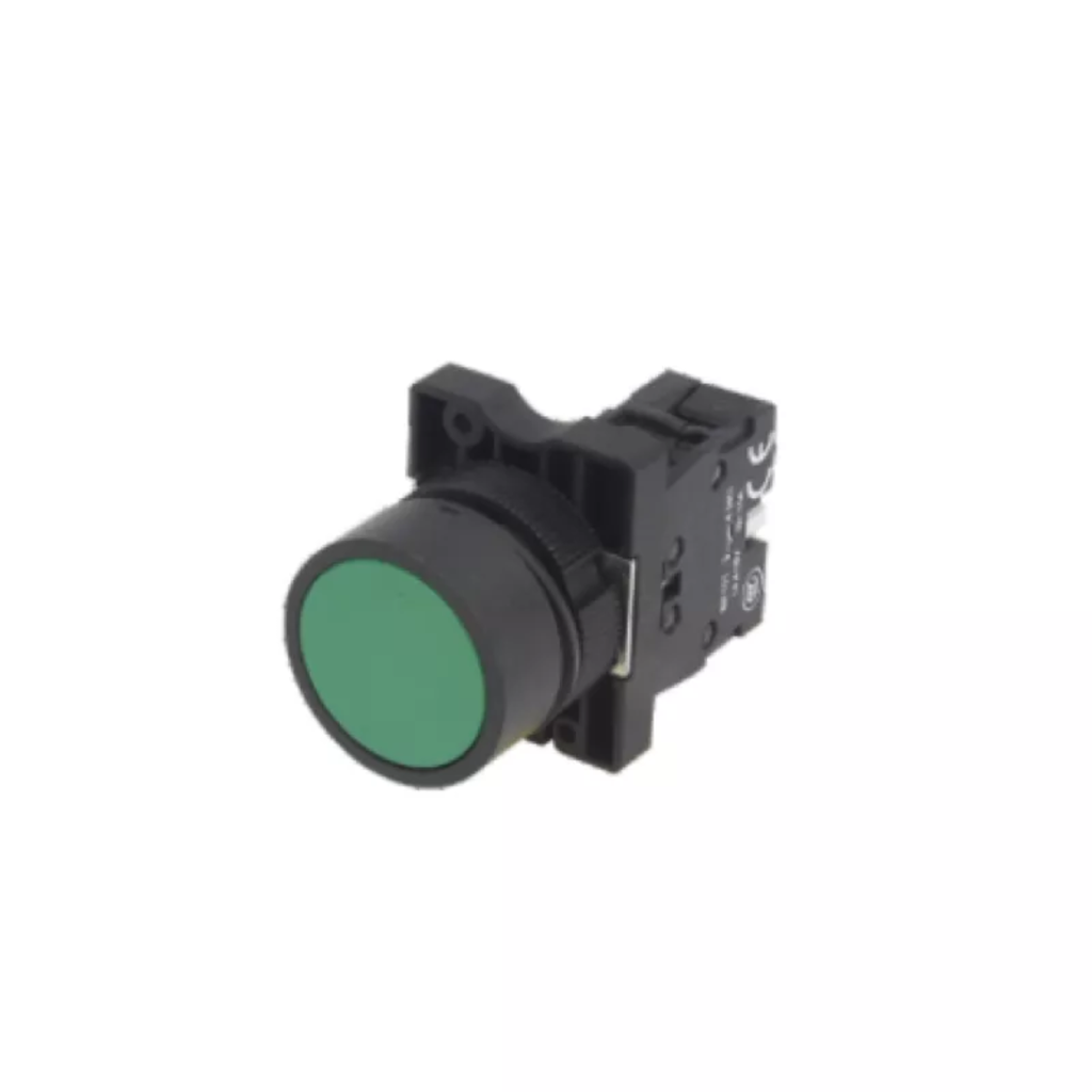 PULSADOR PLASTICO RASANTE VERDE (1 NORMAL ABIERTO)