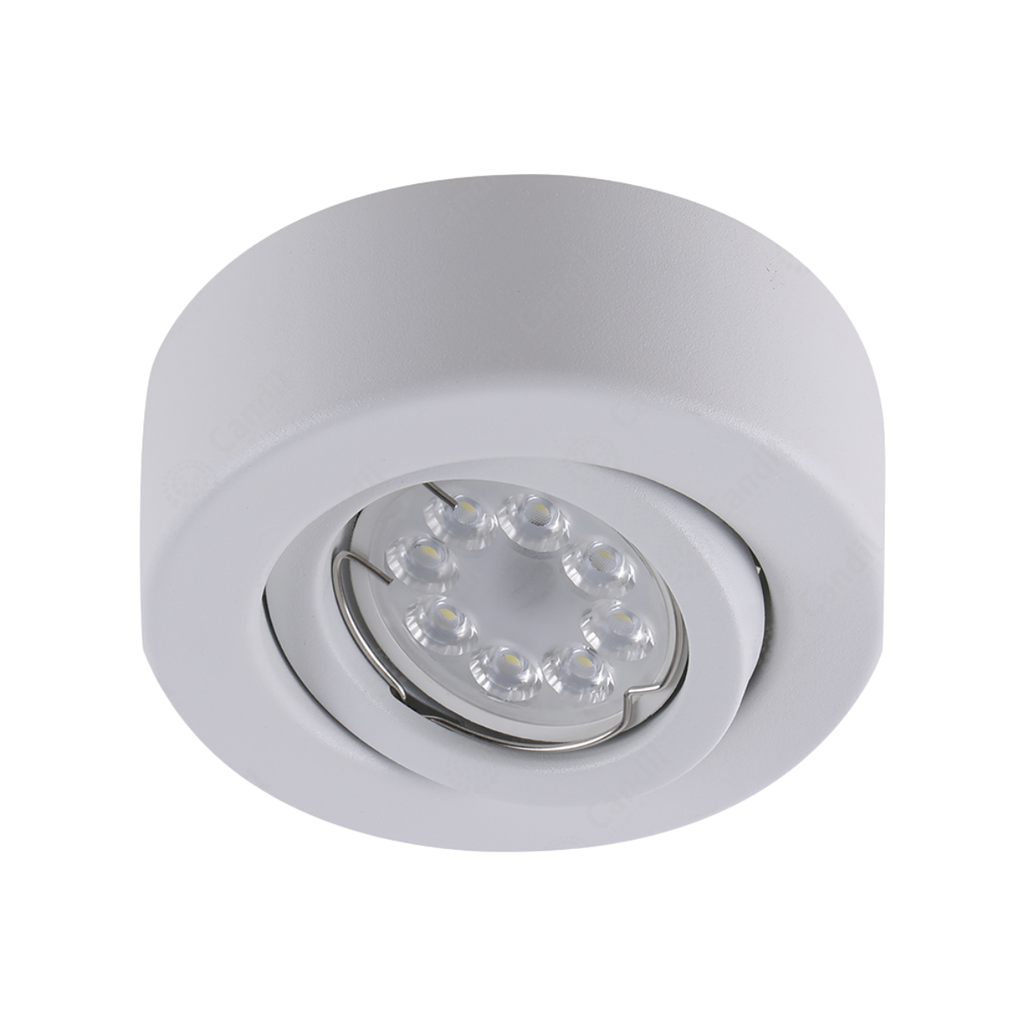 EMBUTIDO ORIENTABLE 1xGU10 DICRO BLANCO TEXT. W: 10,5cm Ø
D: 3,8cm