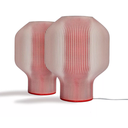 Lámpara de mesa Fiamma 26 cm de alto estructura blanca y tulipa rojo s/foco