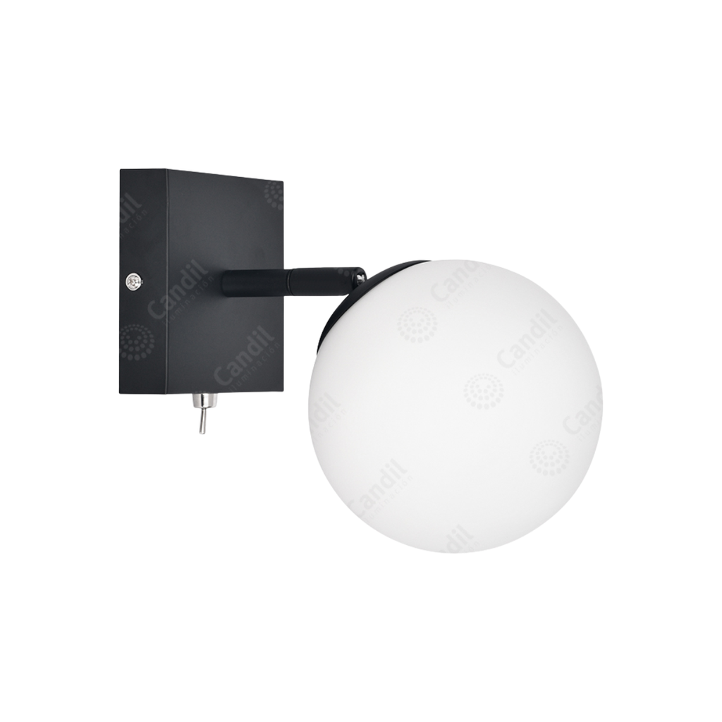 APLIQUE G9 1X8W W: 22,8cm
H: 15,3cm NEGRO MATE