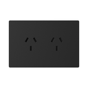 TOMACORRIENTE DOBLE MILAN NEGRO MACROLED, AC 250V, 10A MAX. BASTIDOR METALICO