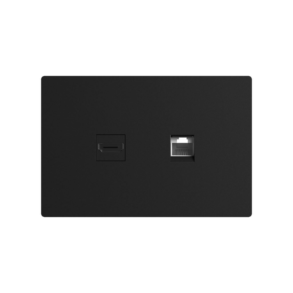 CONECTOR DE RED Y HDMI MILAN NEGRO MACROLED, RJ45 Y HDMI