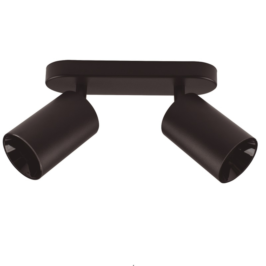 Cabezal direccionable Set Doble para lampara par16 Gu10. Incluye floron negro
