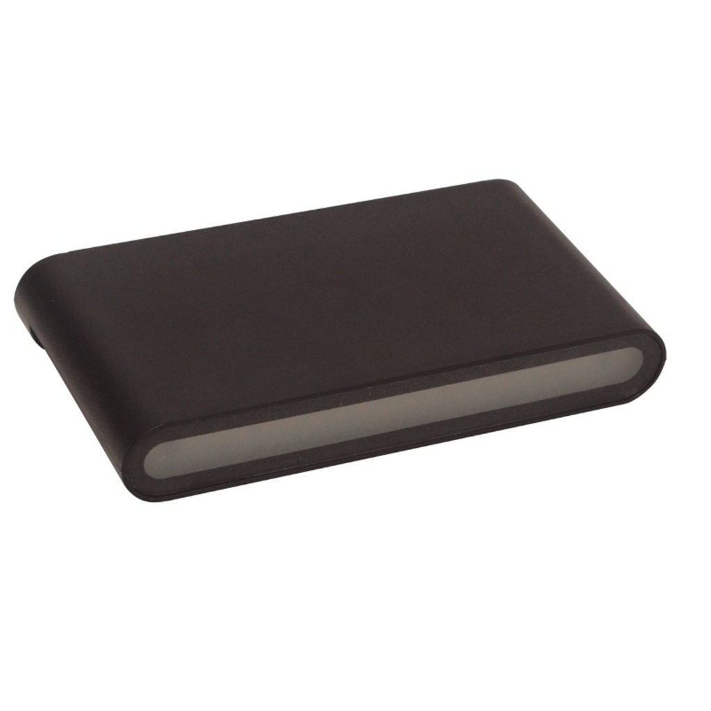 Aplique de pared unidireccional con led integrado 2x5w. Construido en ABS. Uso exterior ip65 negro