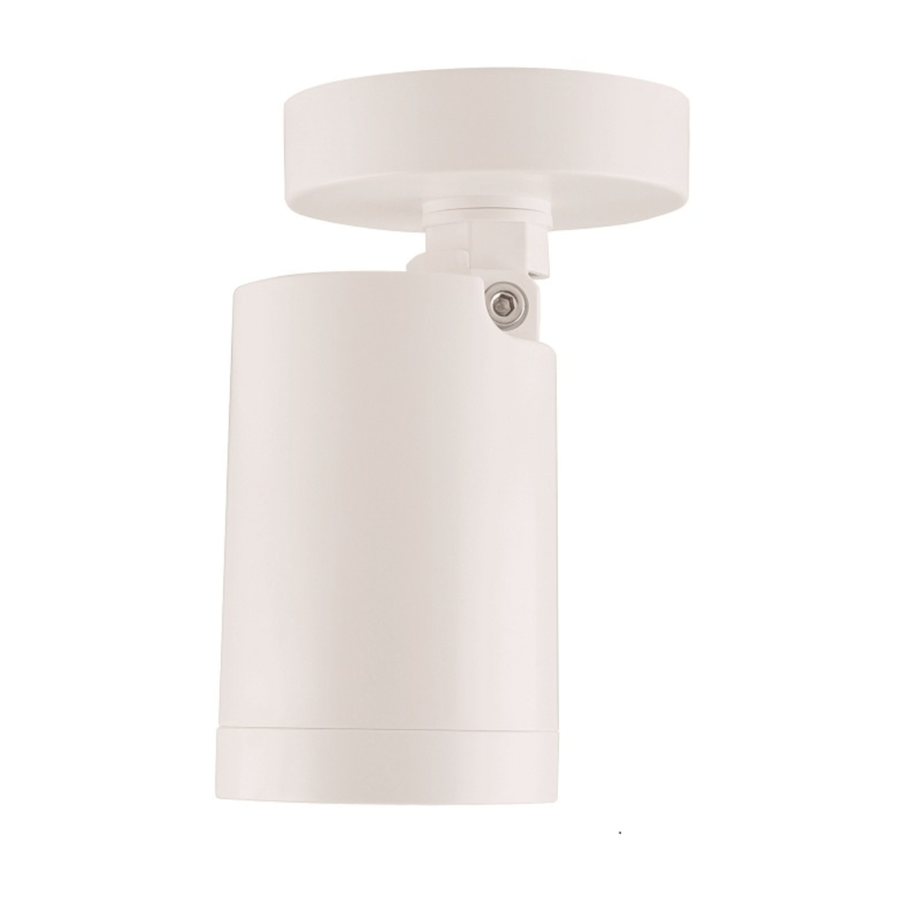 Cabezal con movimiento y floron para lampara par16 gu10. Construido en plastico blanco