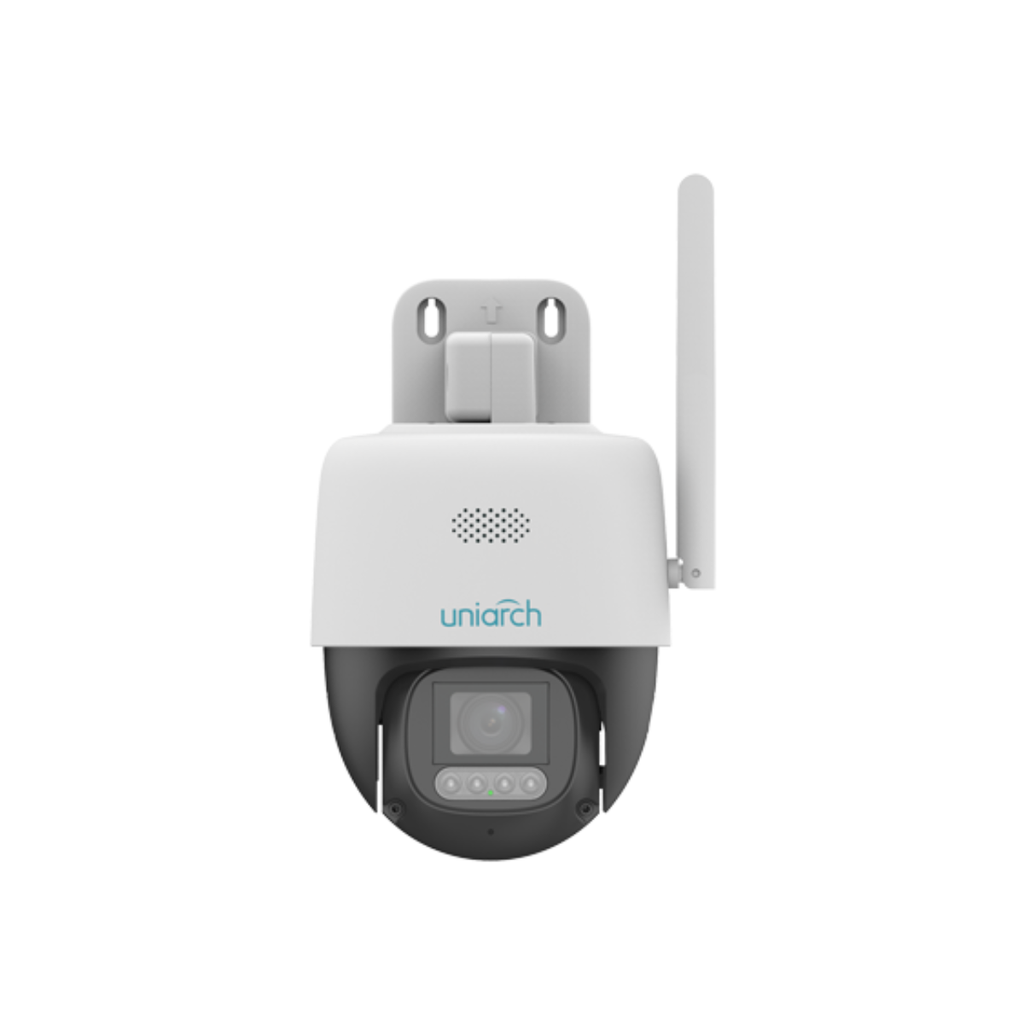 CAMARA IP UNIARCH TIPO PT WI-FI INTERIOR/EXTERIOR, INTELIGENTE PARA HOGAR RESOLUCION 5MP LENTE FIJA DE 4 MM, MICROFONO Y ALTAVOZ, Wi-Fi 6, DETECCION DE CUERPO HUMANO, IP66, IR30 M, RJ45