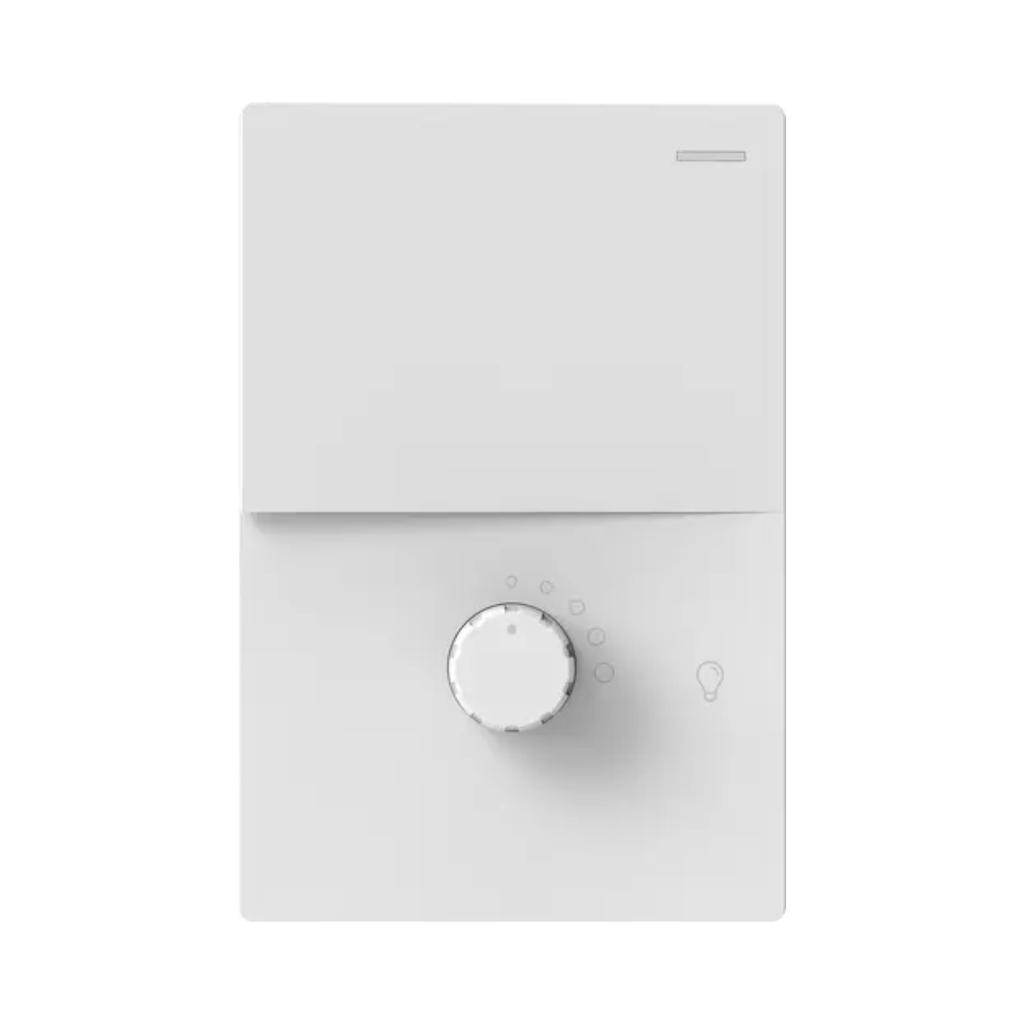 TECLA Y DIMMER LED MILAN BLANCO MACROLED, 1 CANAL, AC 250V, 10A MAX. 1 DIMMER, BASTIDOR METALICO