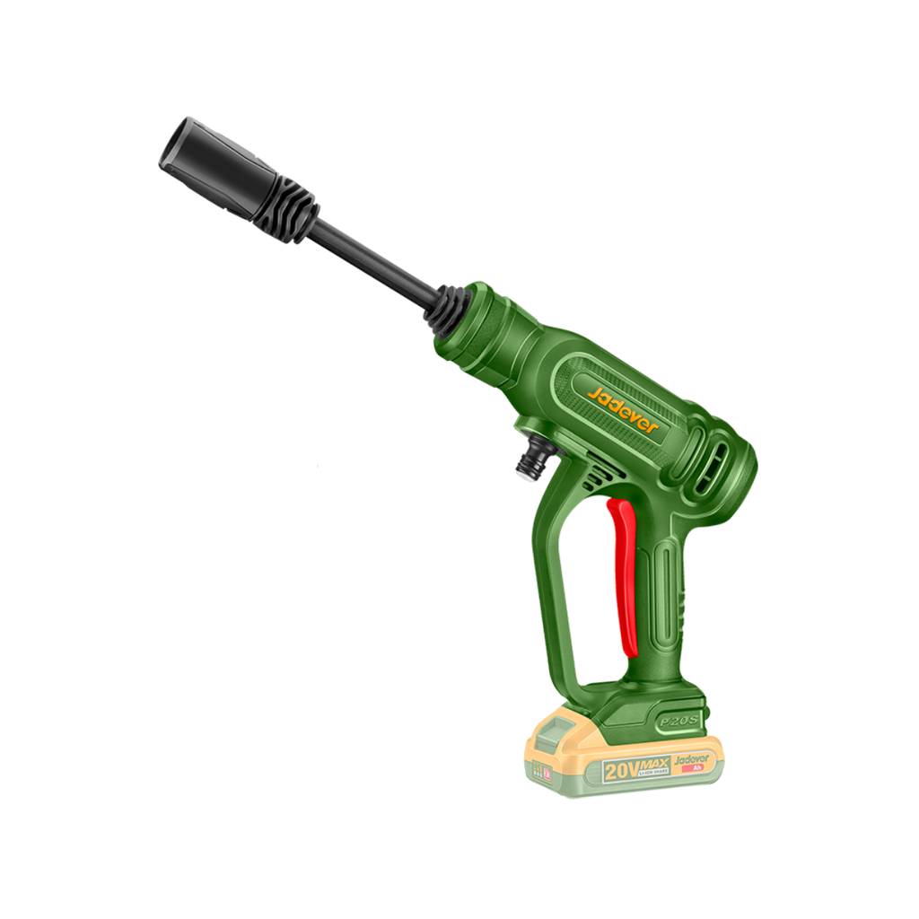 PISTOLA DE HIDROLAVADO INALAMBRICA, TENSION 20V, INCLUYE JUEGO DE PISTOLA, MANGUERA DE ENTRADA DE AGUA 3M CON CONECTOR RAPIDO, PRODUCTOR DE ESPUMA 200ML, NO INCLUYE BATERIA Y CARGADOR