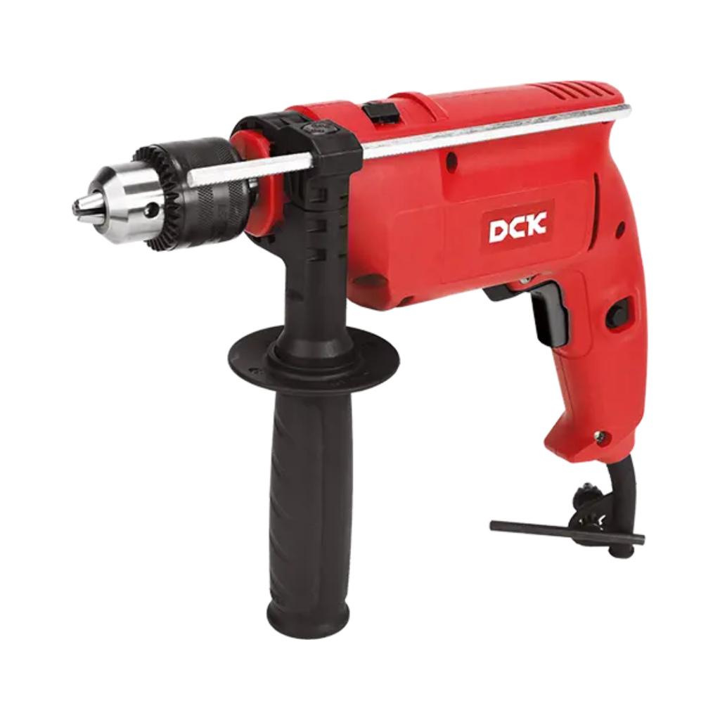 TALADRO DE IMPACTO ELECTRICO POTENCIA 500W DIAMETRO MAX. DE PERFORACION ACERO 10MM, PARED 13MM, MADERA 25MM PESO 2KG INCLUYE MANGO AUXILIAR, MEDIDOR DE PROFUNDIDAD, LLAVE DE MANDRIL, CARBONES