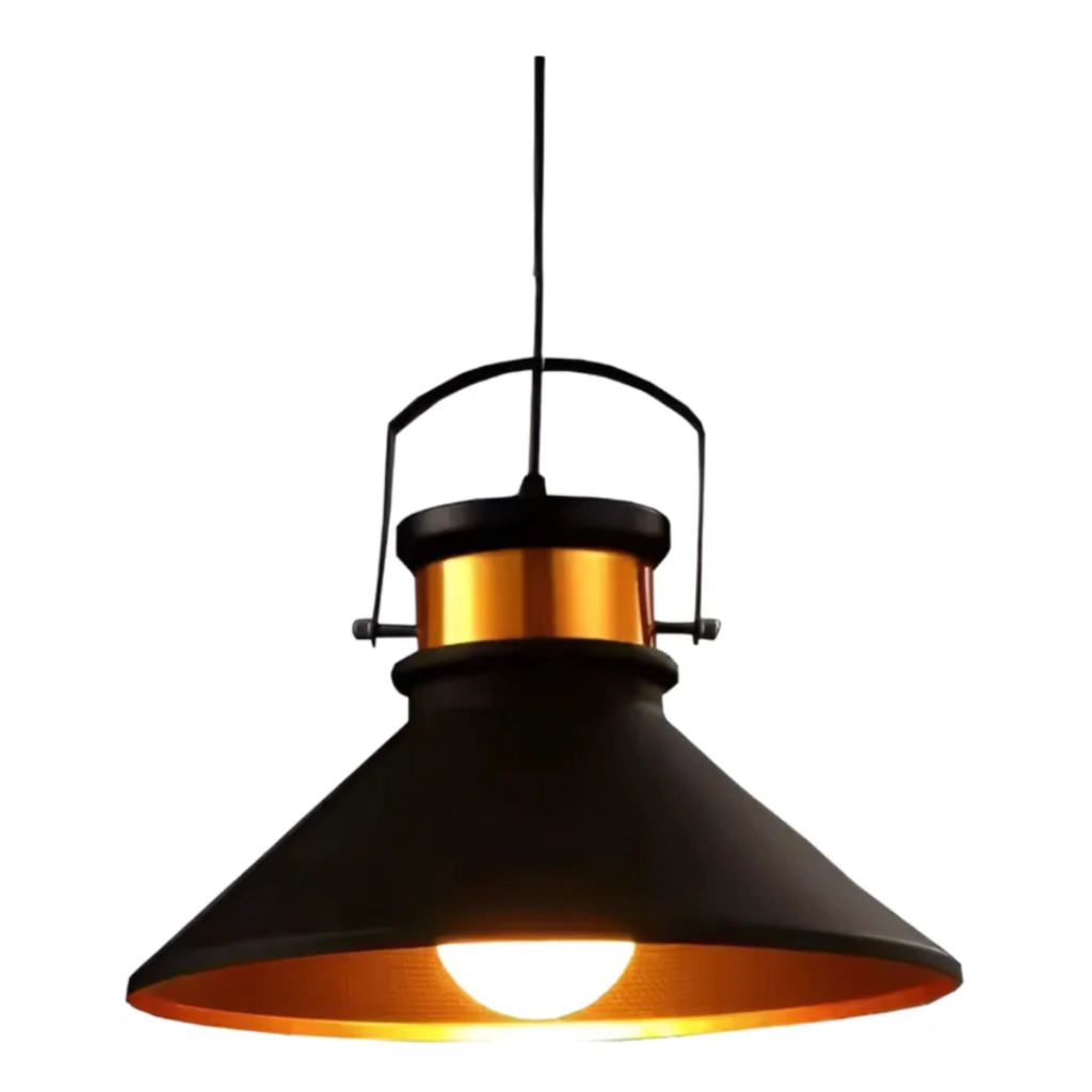 Colgante Negro con detalles color cobre E27
D36cm