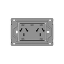 TOMACORRIENTE BI-NORMA DOBLE MILAN MACROLED, AC 250V, 10A MAX. BASTIDOR METALICO, SIN FRENTE