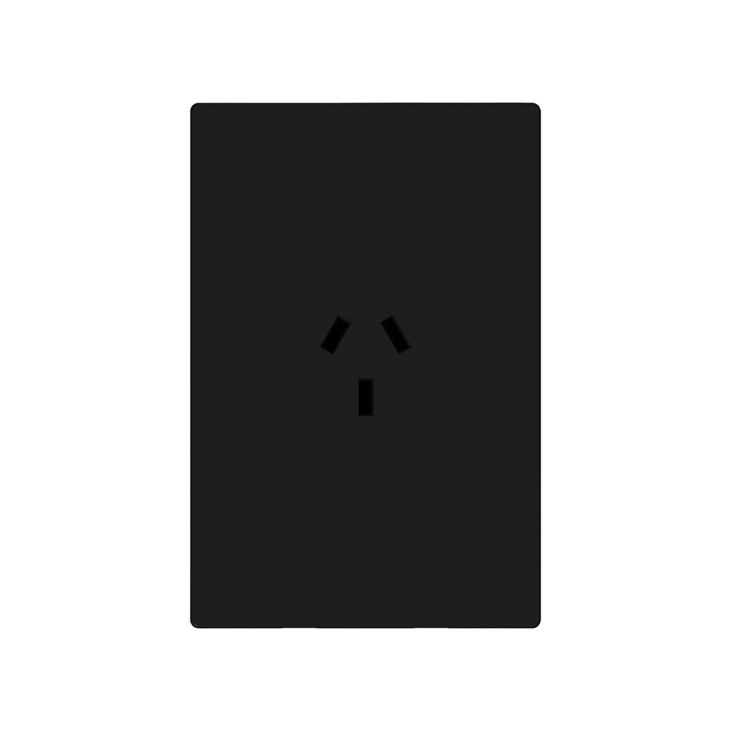 FRENTE PARA TOMACORRIENTE VERTICAL MILAN MACROLED, COLOR NEGRO