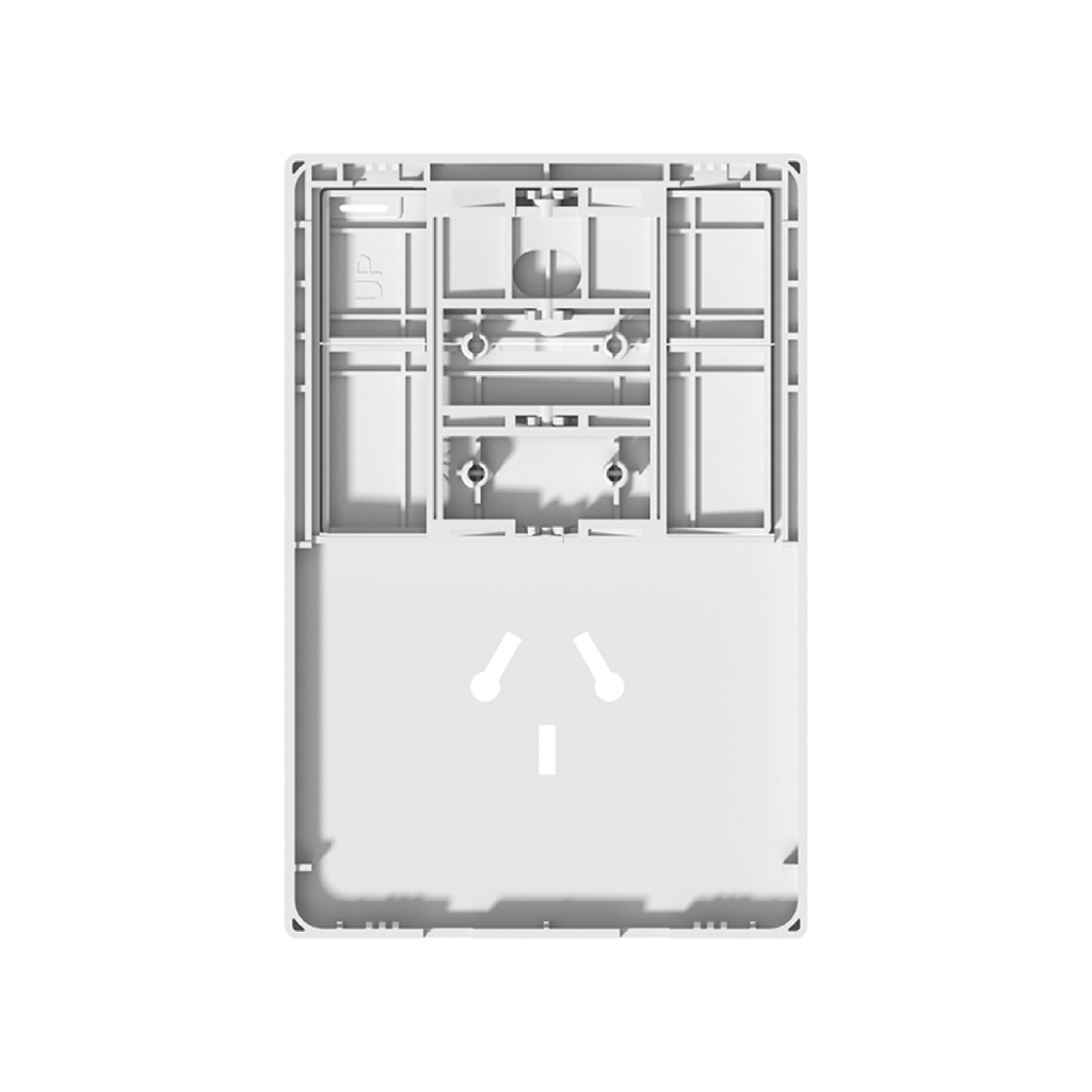 FRENTE PARA TECLA 2 CANALES CON TOMACORRIENTE BI-NORMA MILAN MACROLED, COLOR BLANCO