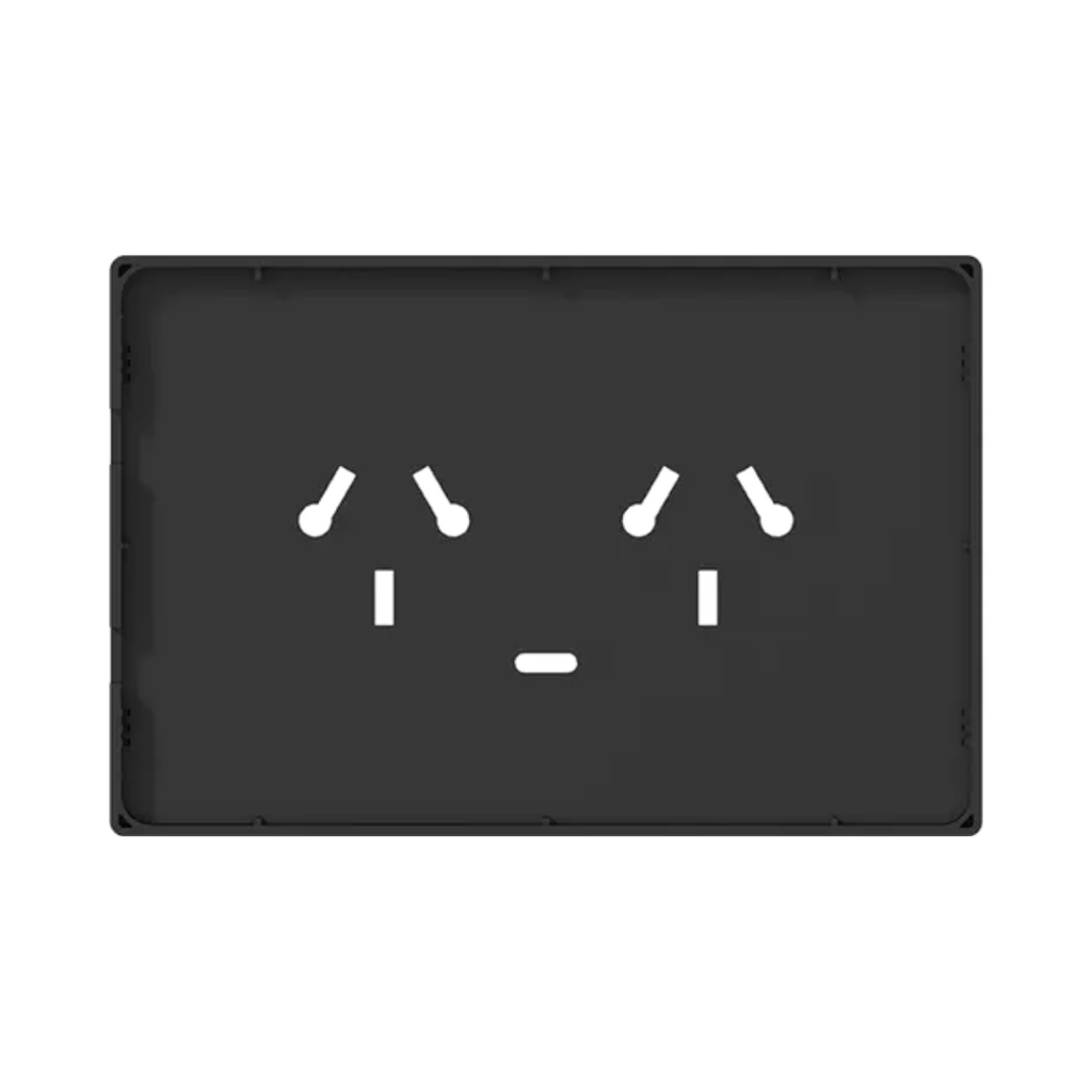 FRENTE PARA TOMACORRIENTE BI-NORMA DOBLE CON USB-C MILAN MACROLED, COLOR NEGRO