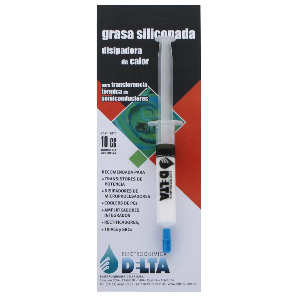 Grasa siliconada, disipadora de calor Jeringa de 10cc