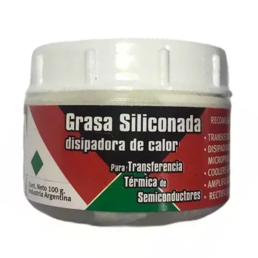 Grasa siliconada, disipadora de calor Pote de 100 g