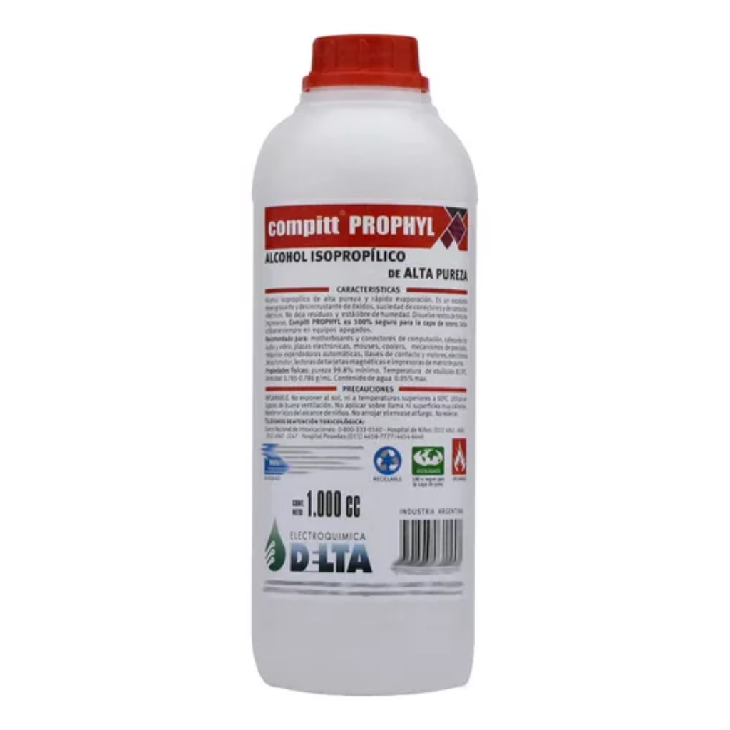 Compitt Prophyl, alcohol isopropílico de alta pureza  botella de 1 L
