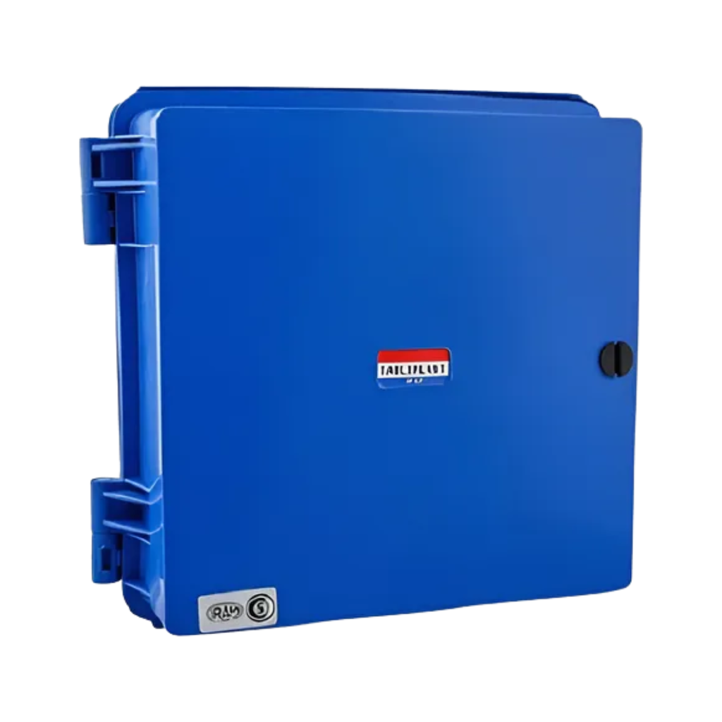 GABINETE CON CHASIS METÁLICO COLOR AZUL - IP65 IK10 DE 302X366X154MM