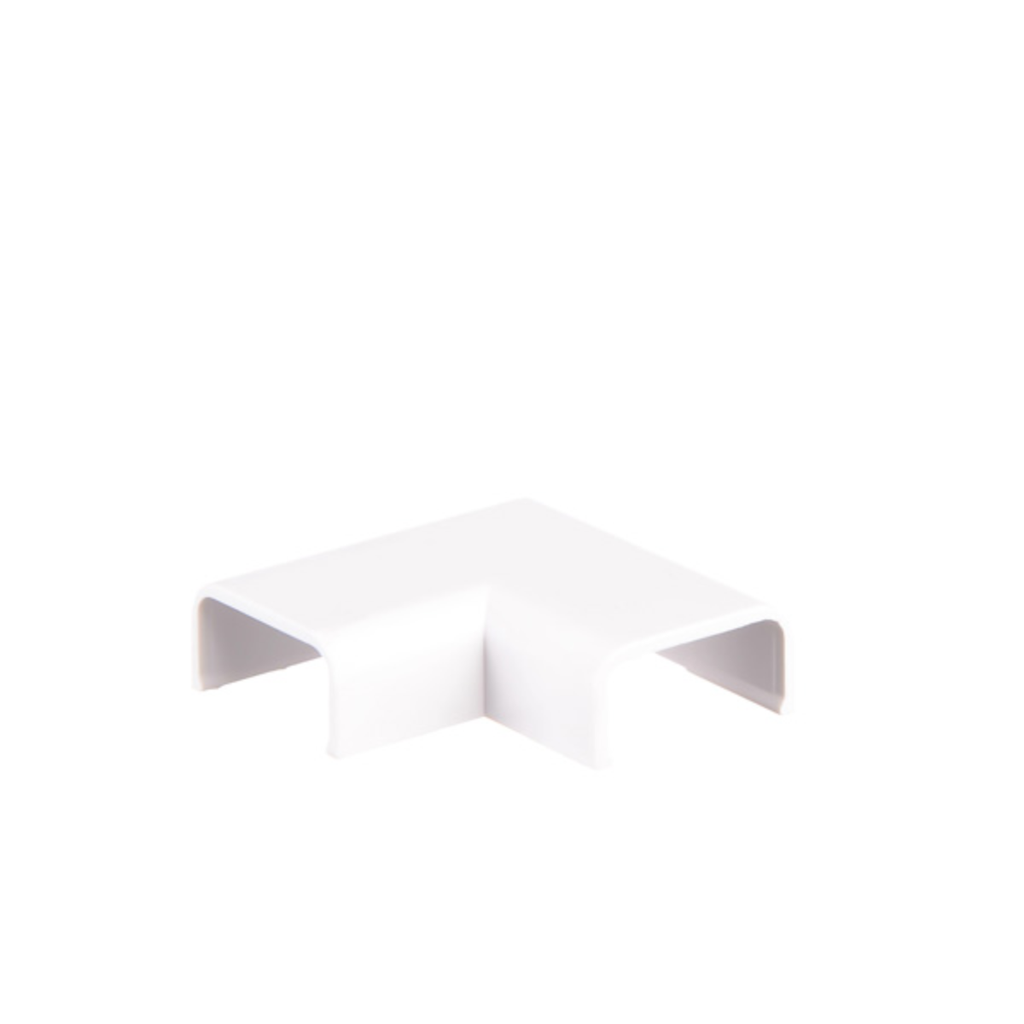 Curva plana para cablecanal 14x07mm. color blanco ELE-1407-BL