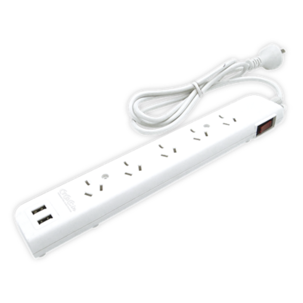 ZAPATILLA MULTIPLE TBCIN 5 TOMAS + 2 USB - CABLE DE 1,5 M