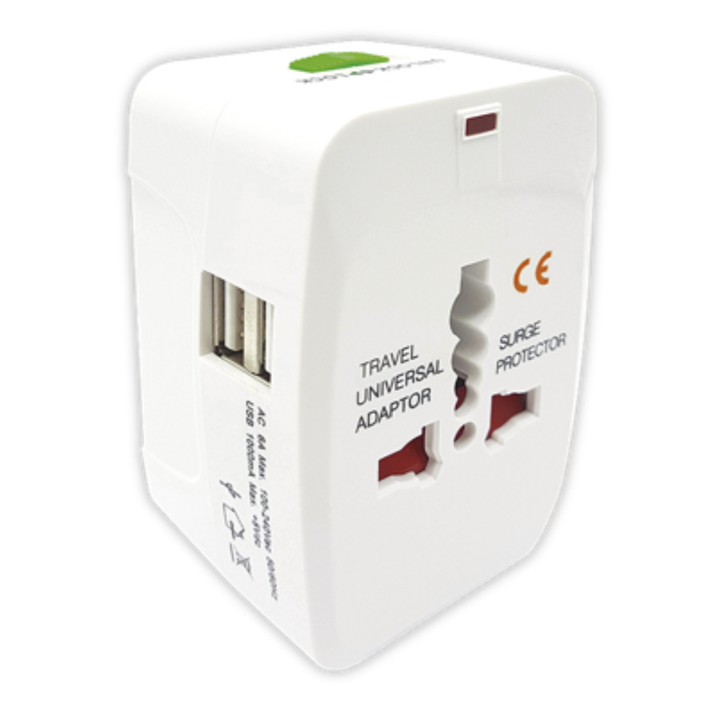ADAPTADOR VIAJERO TBCIN CON DOS PUERTOS USB