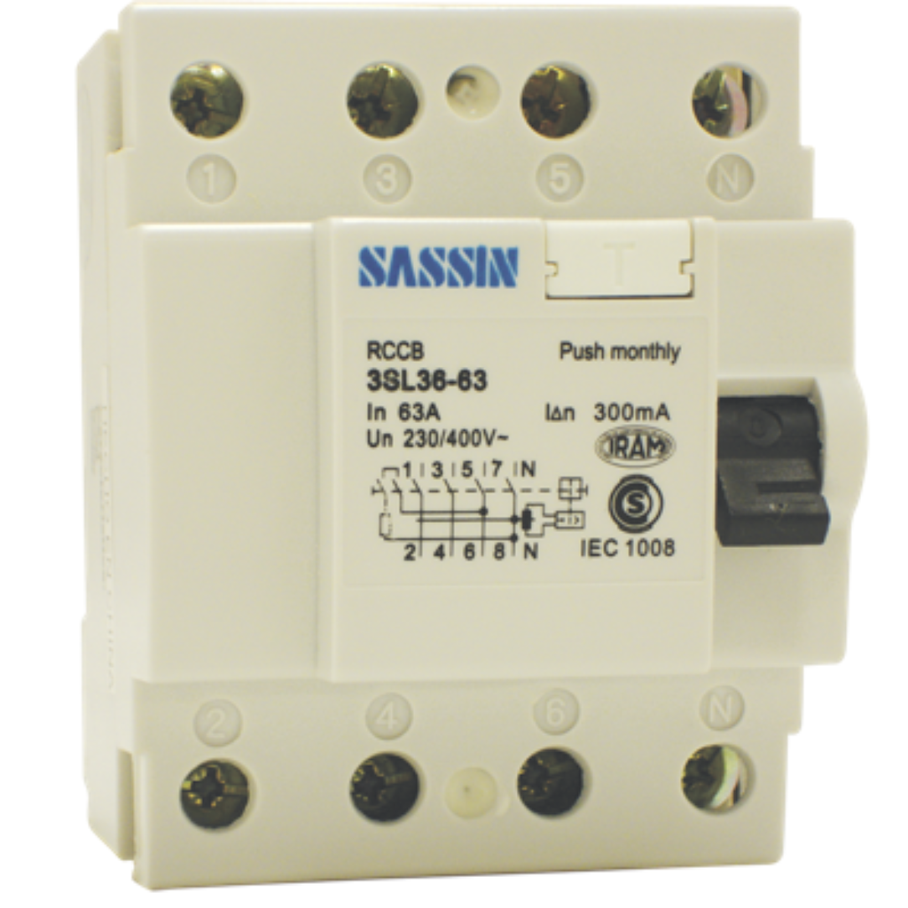 INTERRUPTOR DIFERENCIAL TBCIN TETRAPOLAR 4.5KA 3P+N 63A DISYUNTOR