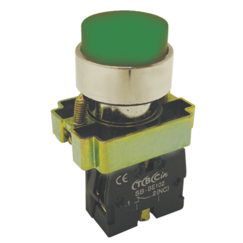 LINEA METALICA PULSADOR SALIENTE VERDE