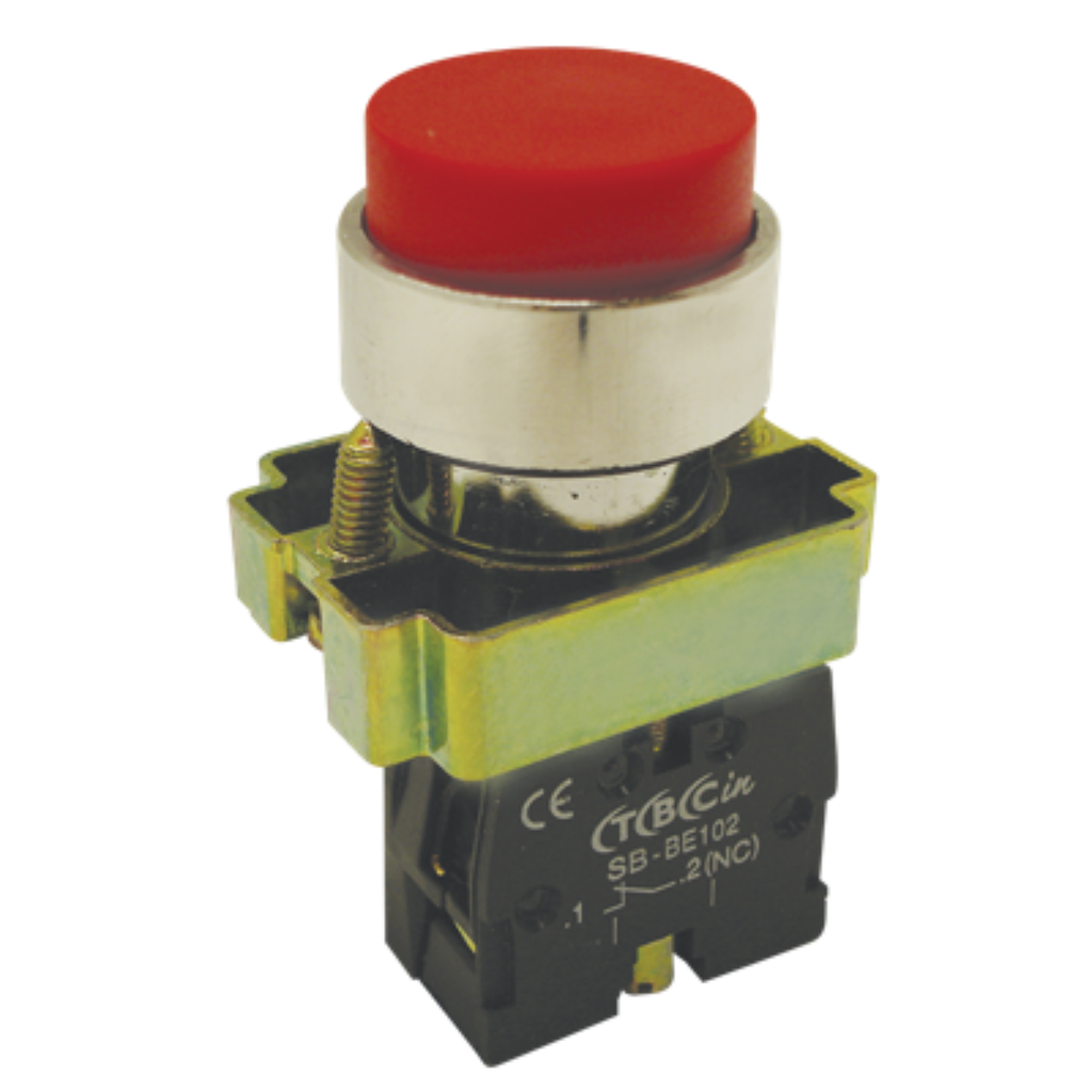 LINEA METALICA PULSADOR SALIENTE ROJO