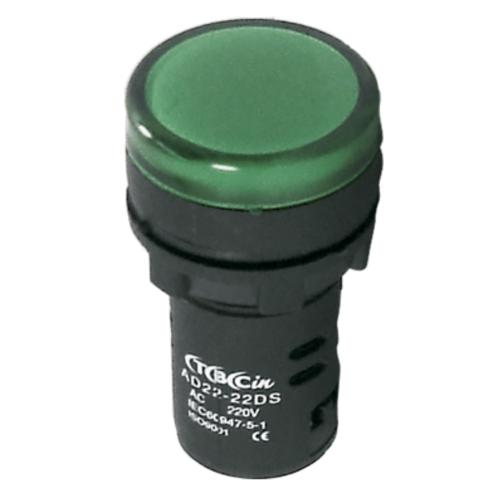 MONOBLOQUE PLASTICO TBCIN PILOTO 22MM MULTILED COLOR VERDE