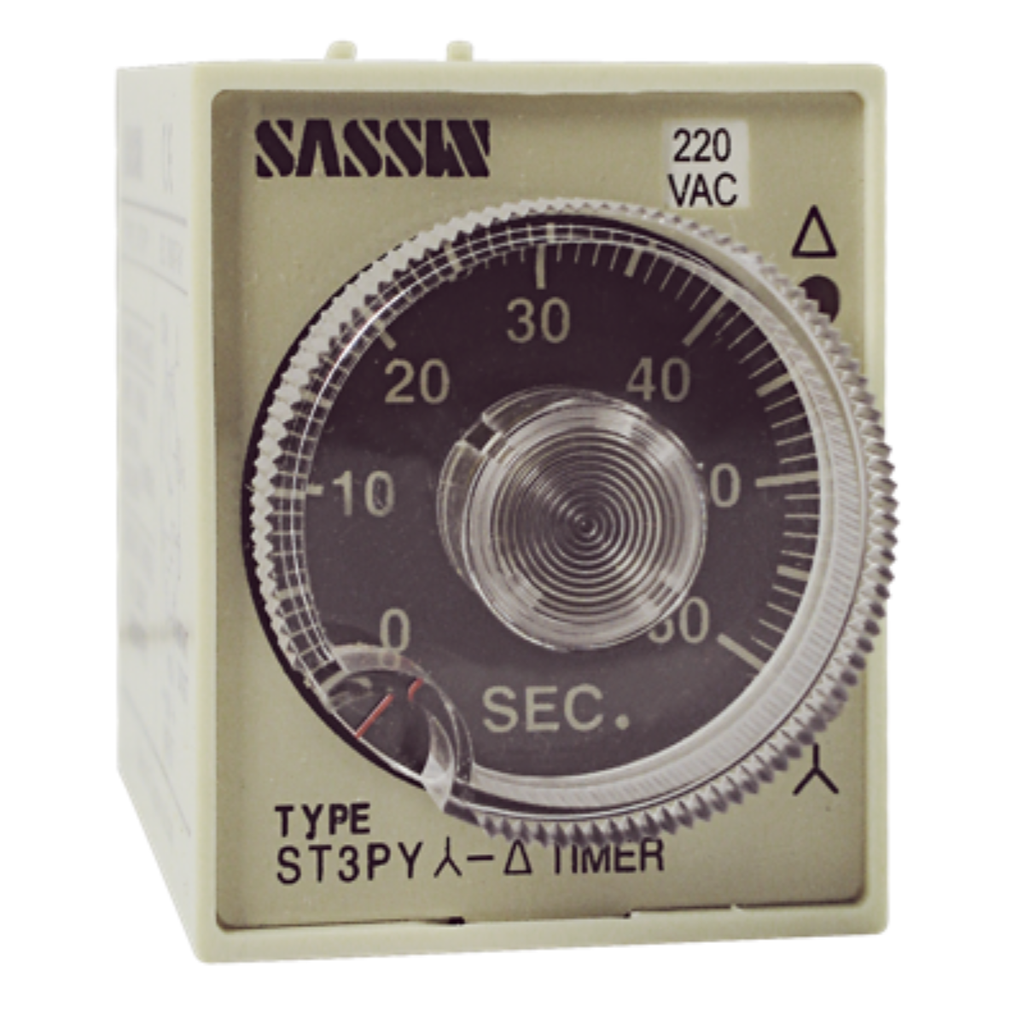 RELE EXTRAIBLE TBCIN TEMPORIZADO ESTRELLA TRIANGULO PARA MONTAJE EN ZÓCALO  - 0.1-100H - 220VCA