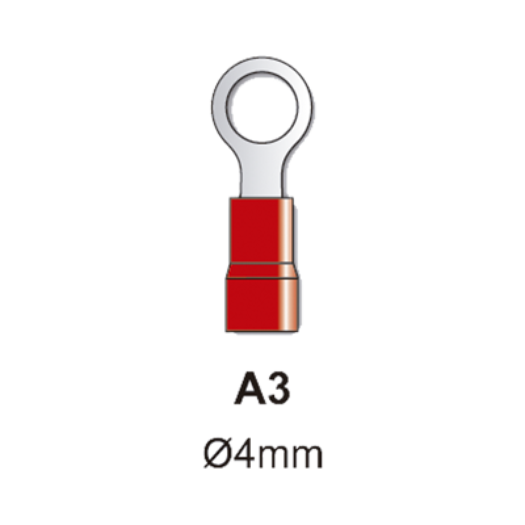 TERMINAL PREAISLADO TBCIN OJAL 4MM ROJO
