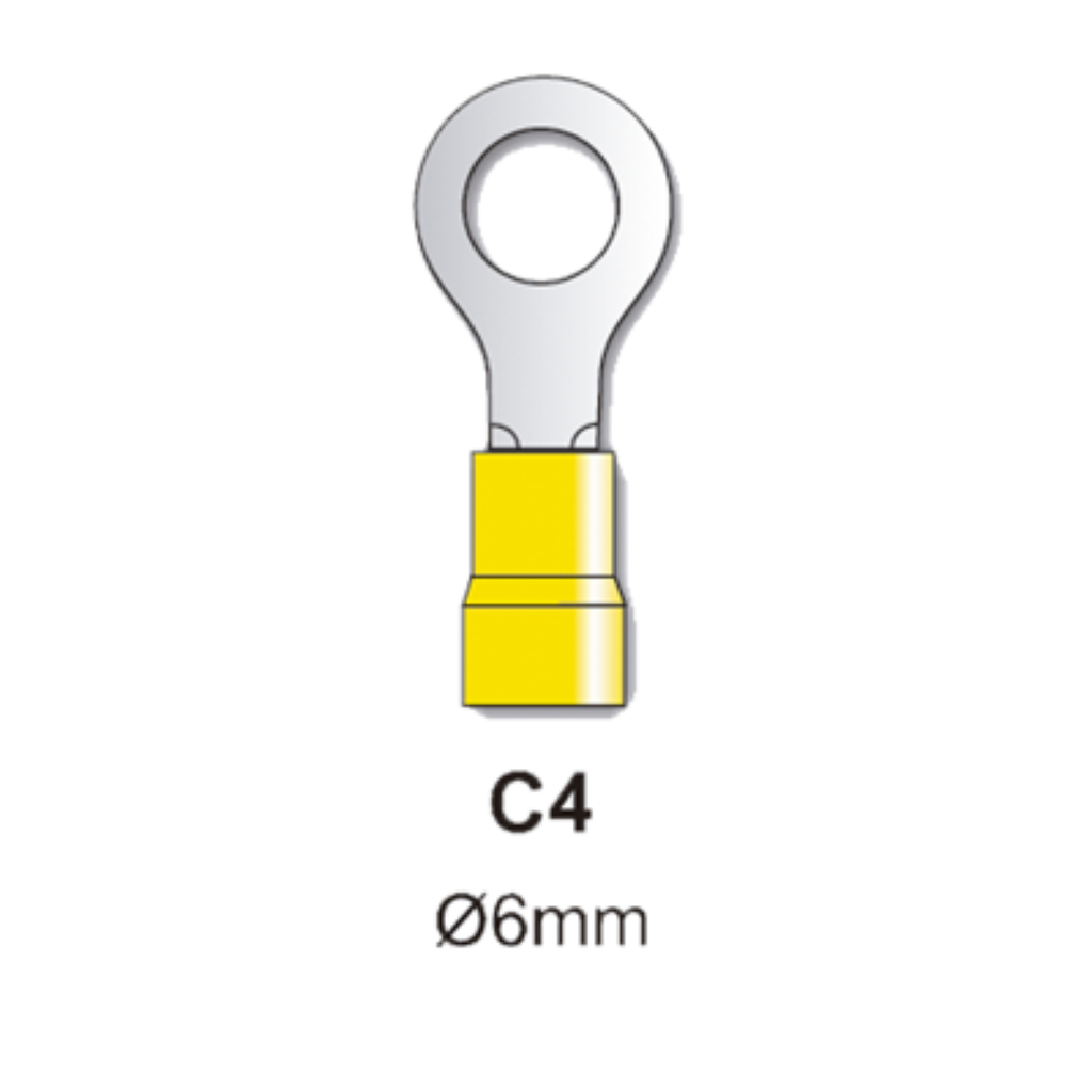 TERMINAL PREAISLADO TBCIN OJAL 6MM AMARILLO