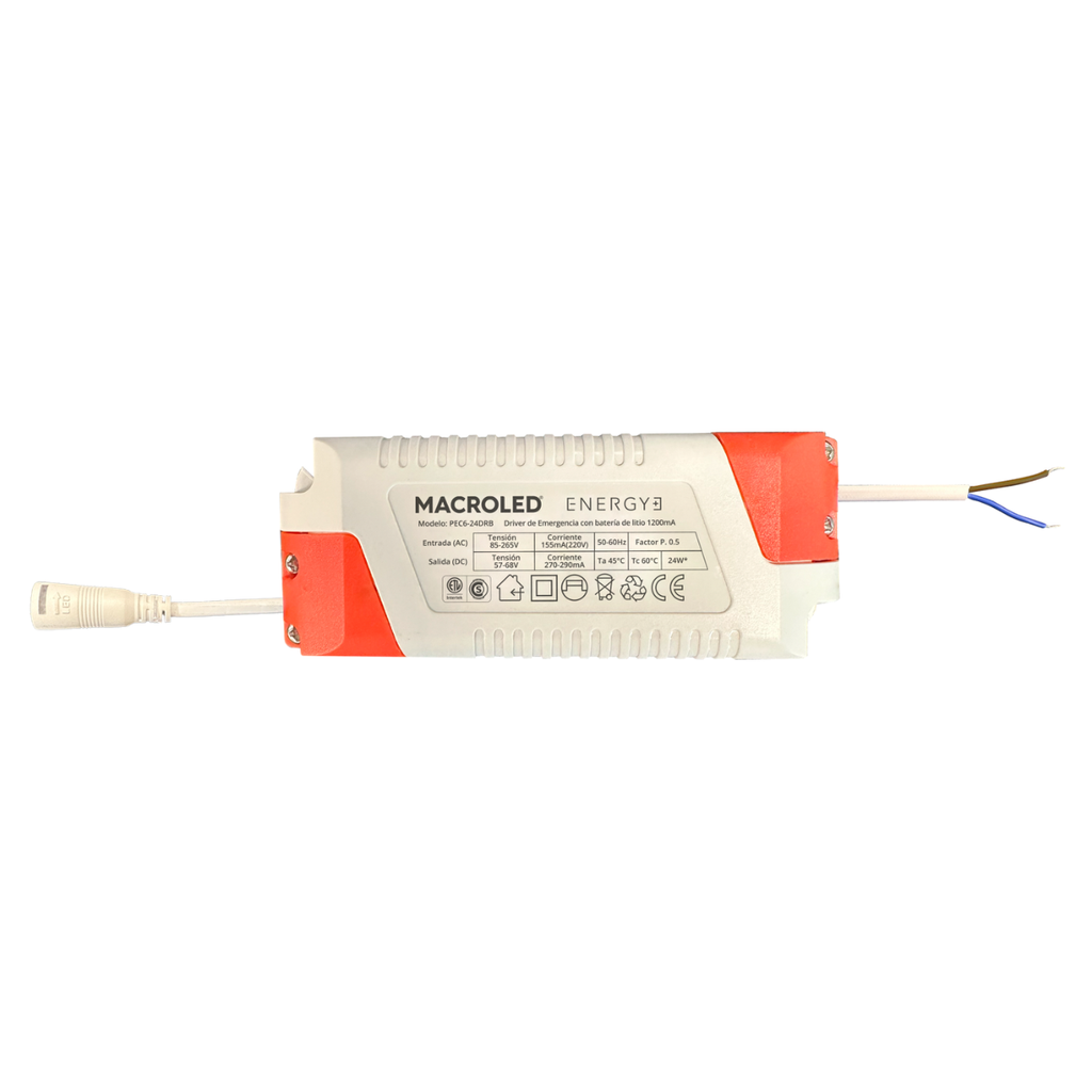 Driver de emergencia para paneles 6w,12w,18w y 24w Macroled