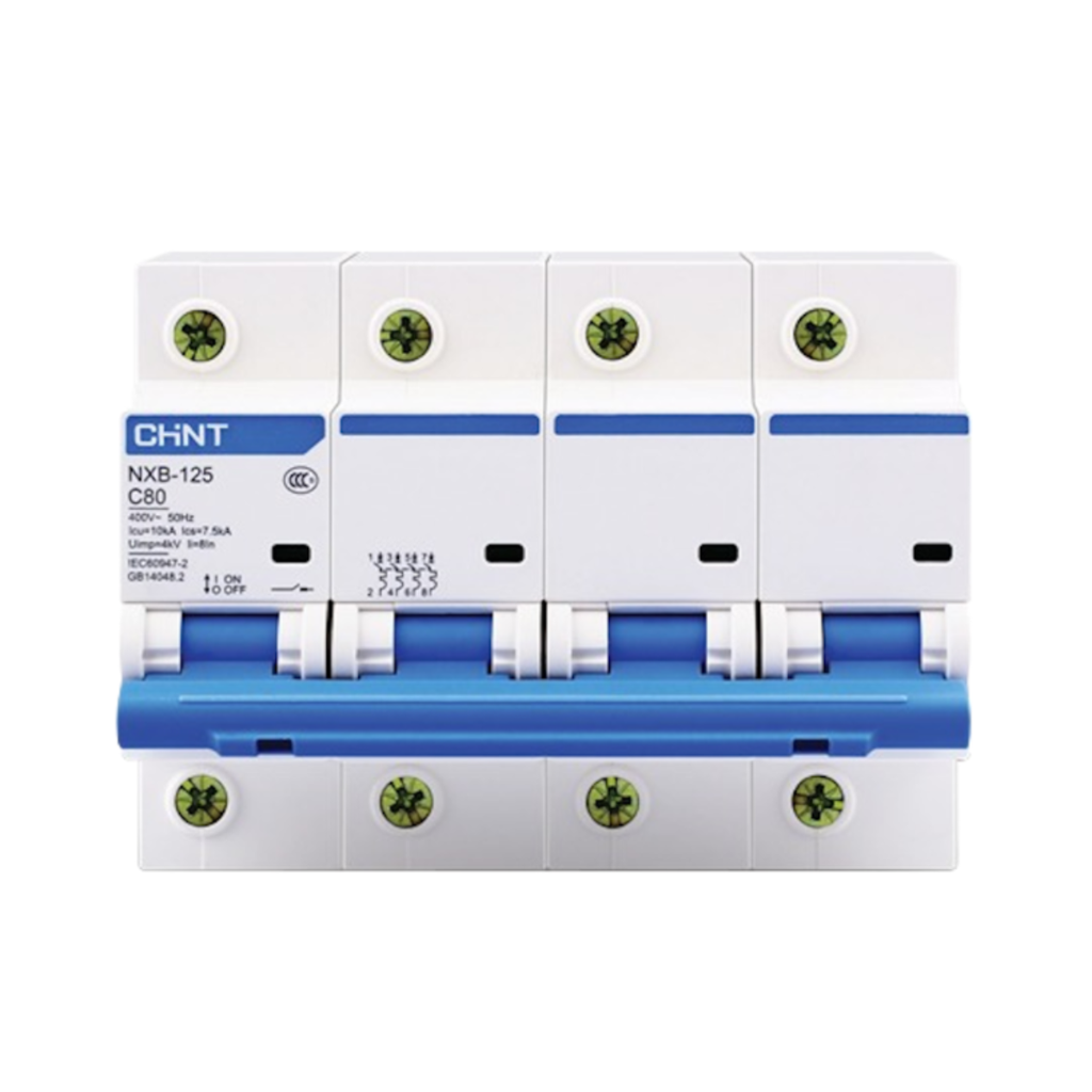 Int. Termomagnético CHINT NXB-125, In:125A, Icn:10kA, Curva C, 4-polos